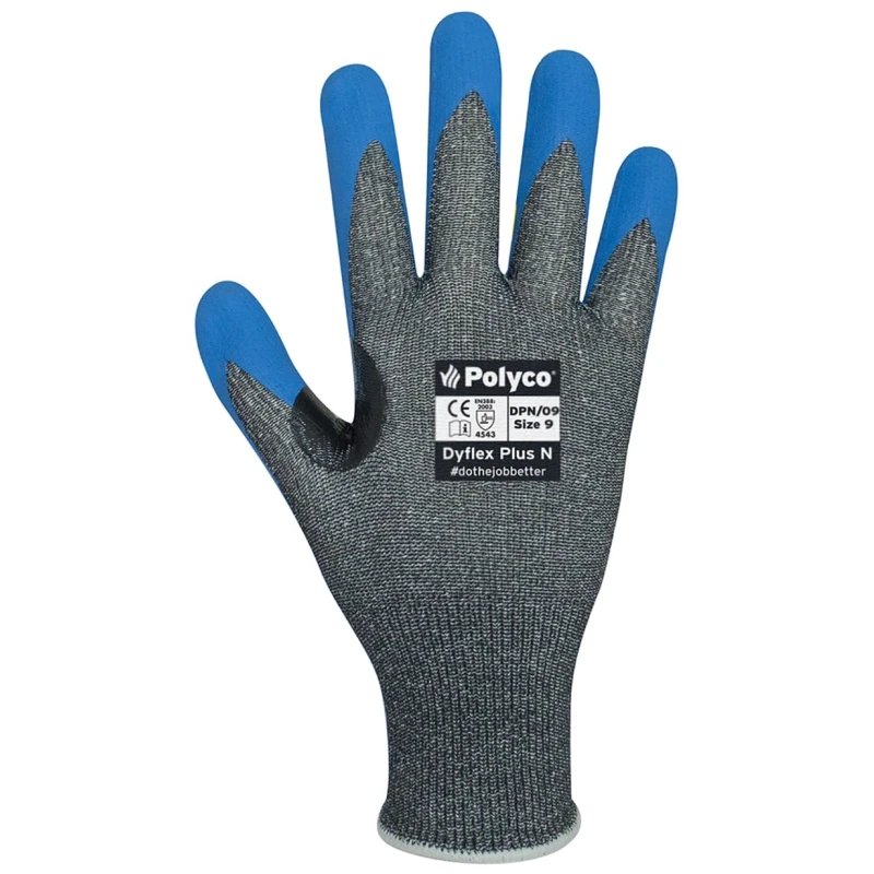 Polyco Healthline Dyflex Grey Nitrile Foam Work Gloves Size 11 Cut Resistant DPN/11