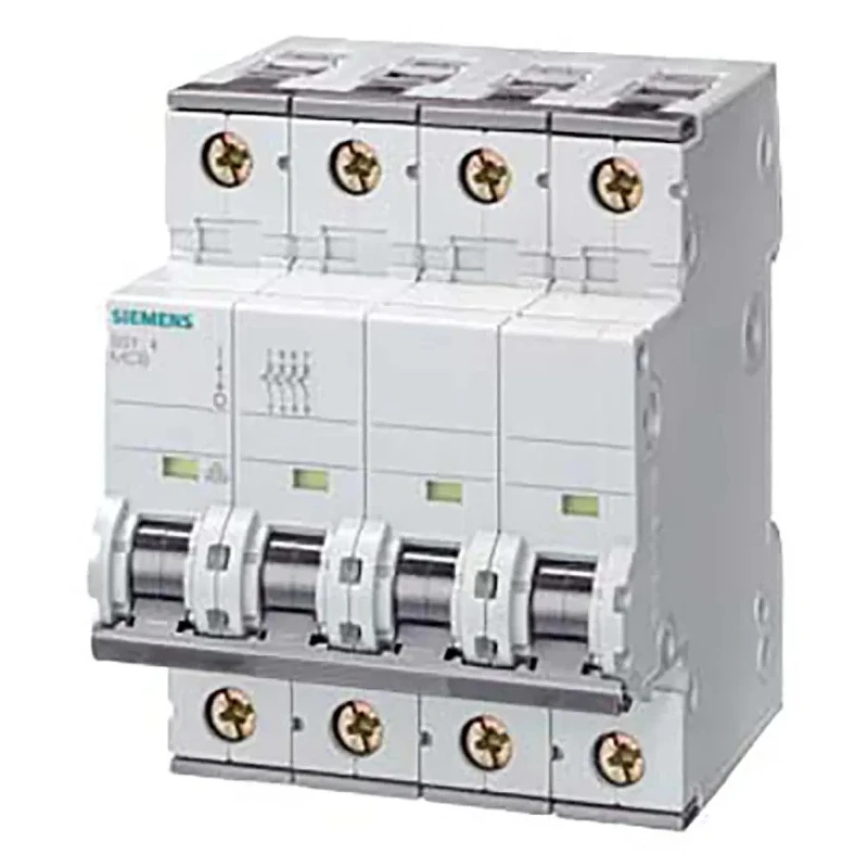 Siemens SENTRON Miniature Circuit Breaker 4-Pole 25A Type B 400V AC 10kA Breaking Capacity DIN Rail 5SY4425-6
