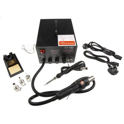 RS PRO Hot Air SMD Rework Station 700W, 220V-240V, 2 Outputs, LED Display, ESD Safe 124-4134