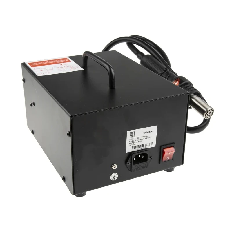 RS PRO Hot Air SMD Rework Station 700W, 220V-240V, 2 Outputs, LED Display, ESD Safe 124-4134