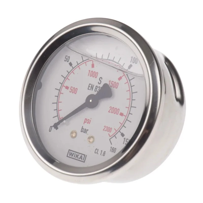 WIKA 63 mm Pressure Gauge, G 1/4 Connection, 160 bar, Stainless Steel Case 9314200