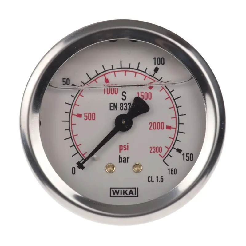 WIKA 63 mm Pressure Gauge, G 1/4 Connection, 160 bar, Stainless Steel Case 9314200