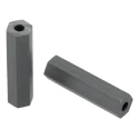 Essentra Hex Polyvinyl Chloride Spacer 25.4 mm, Hex Shape, 2.8 mm Inside Diameter, 6.4 mm Across Flats, Plain Finish 543-743