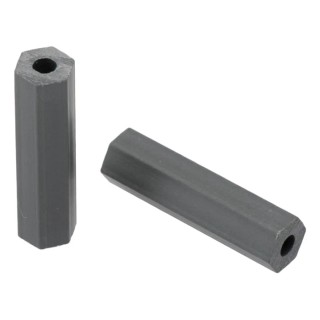 Essentra Hex Polyvinyl Chloride Spacer 25.4 mm, Hex Shape, 2.8 mm Inside Diameter, 6.4 mm Across Flats, Plain Finish 543-743