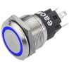 EAO 82 Series Illuminated Push Button Switch, Momentary, Panel Mount, 19 mm Cutout, SPDT Blue LED, IP65, IP67 82-5151.1124