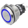 EAO 82 Series Illuminated Push Button Switch, SPDT, Blue LED, 22 mm Cutout, IP65/IP67, 240 V Momentary Panel 82-6151.1126