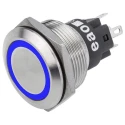 EAO 82 Series Illuminated Push Button Switch, Momentary, Panel Mount, 22 mm Cutout, SPDT, Blue LED, IP65/IP67 82-6153.1123