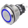 EAO 82 Series Illuminated Push Button Switch, Momentary, Panel Mount, 22 mm Cutout, SPDT, Blue LED, IP65/IP67 82-6153.1123