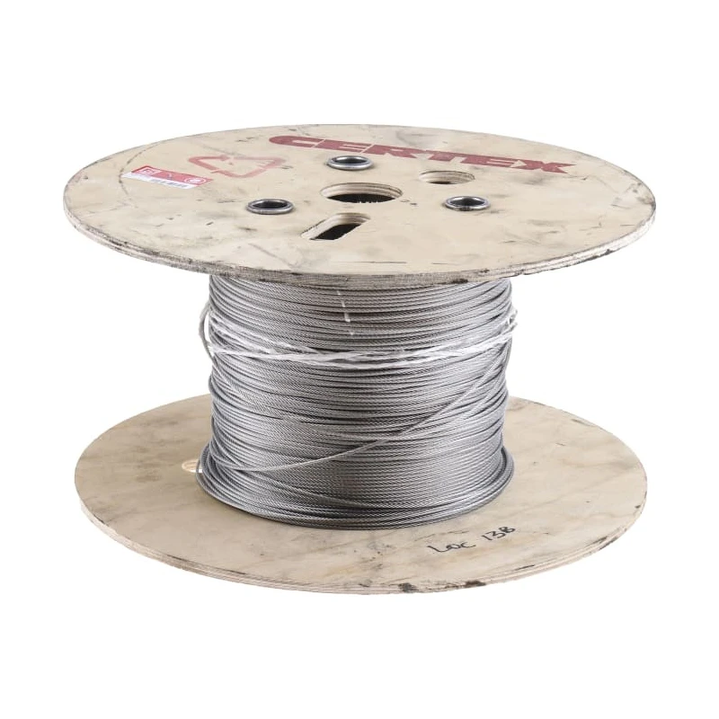 RS PRO Stainless Steel Wire Rope 100 m, 0.9 mm Diameter, 46 kg Safe Working Load 124-4756