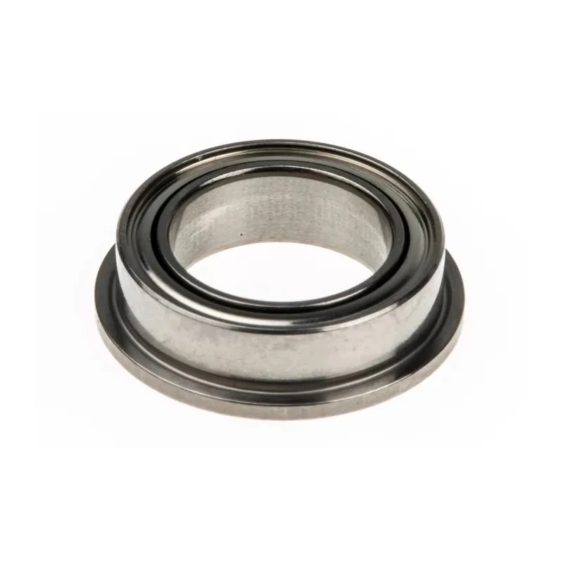 NMB Flanged Double Row Deep Groove Ball Bearing, Shielded, Stainless Steel, 8 mm ID, 12 mm OD, DDLF1280ZZHA5P24LY121