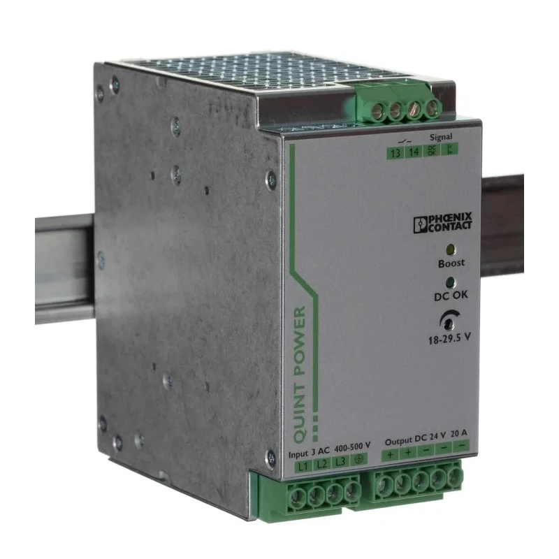 Phoenix Contact QUINT POWER DIN Rail Switched Mode Power Supply, 3-Phase, AC Input 320–575V, 29.5V DC Output, 20A 2866792