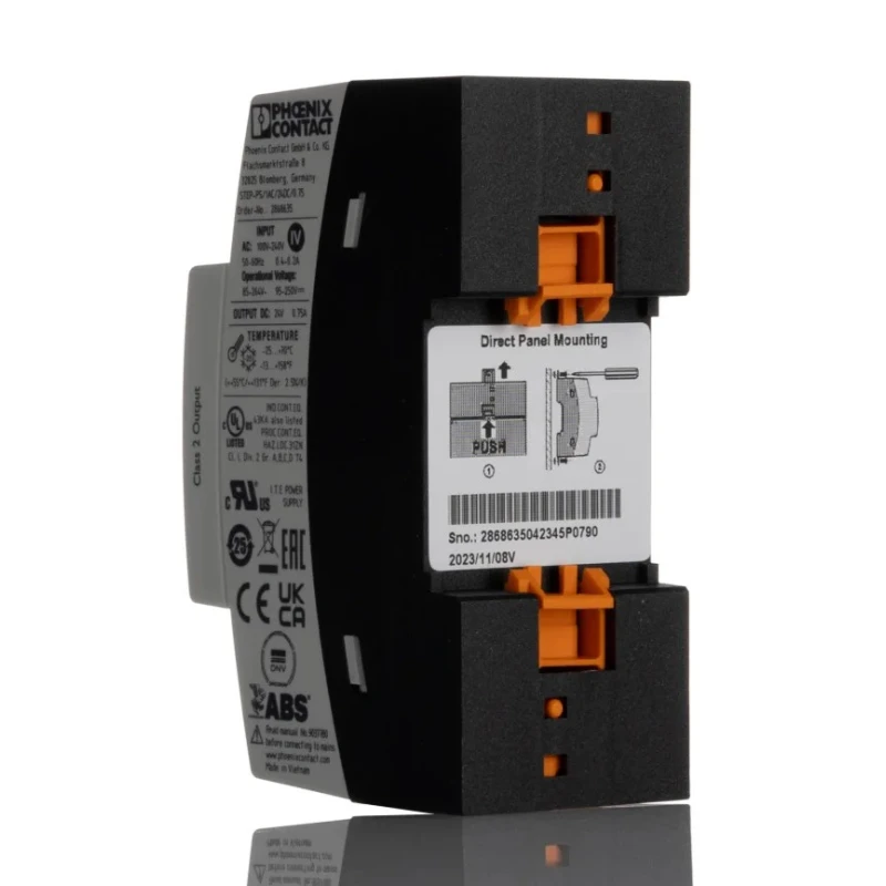 Phoenix Contact STEP-PS/1AC/24DC/0.75 Switched Mode DIN Rail Power Supply 264V AC Input, 24V DC 750mA Output, 18W 2868635