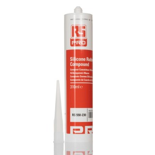 RS PRO Silicone Rubber Compound Transparent Sealant Paste 310 ml Cartridge 550-230