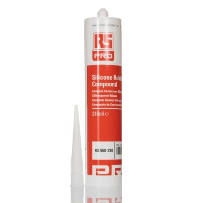 RS PRO Silicone Rubber Compound Transparent Sealant Paste 310 ml Cartridge 550-230