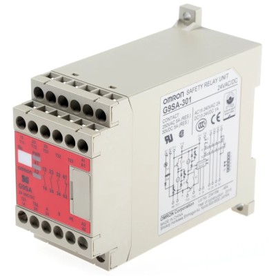 Omron Safety Relay 24V AC/DC, 3 Safety Contacts, 1 Auxiliary Contact, DIN Rail G9SA
