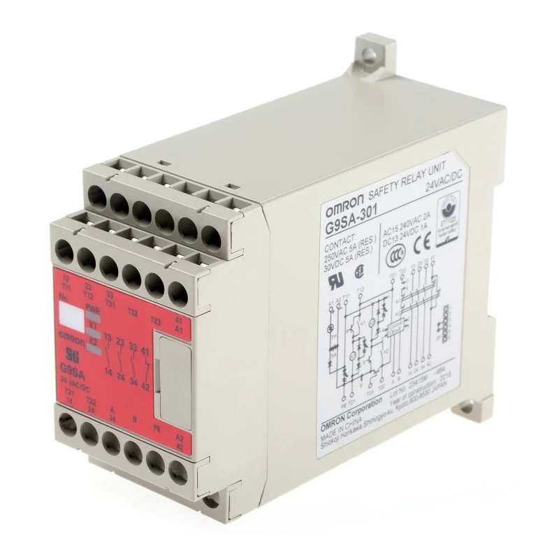 Omron Safety Relay 24V AC/DC, 3 Safety Contacts, 1 Auxiliary Contact, DIN Rail G9SA