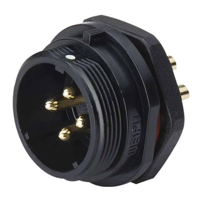RS PRO Circular Connector 5 Contacts Front Socket Male IP68 SP21 Series 10A 500V Polyamide 66 Gold Plated 124-6676