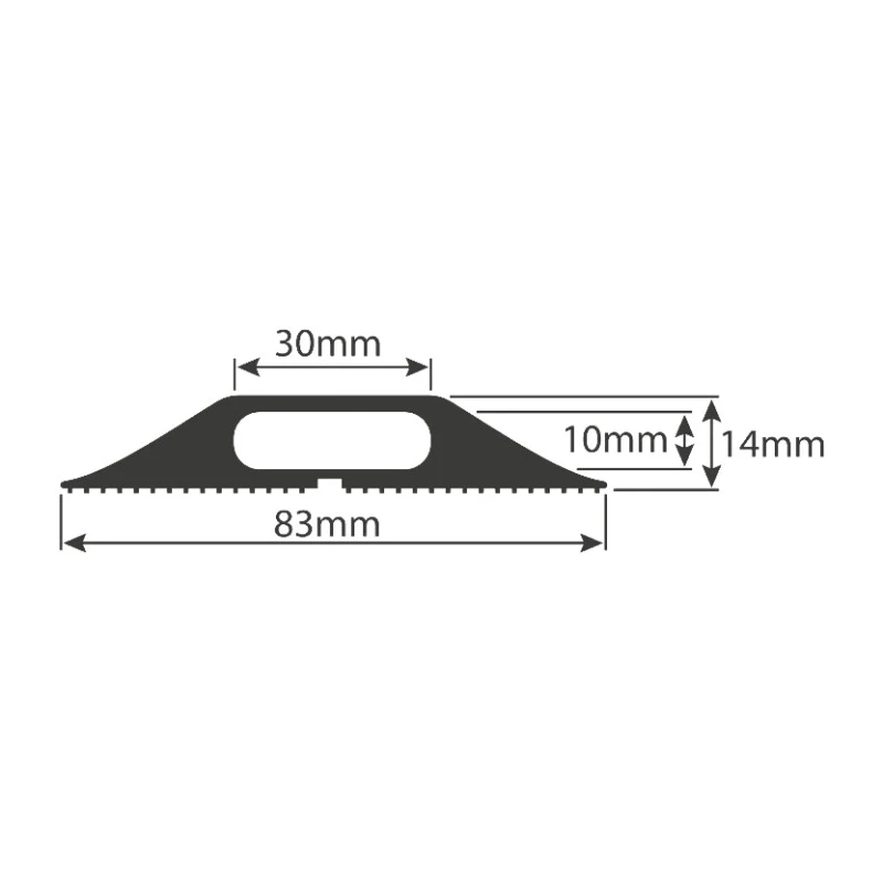 RS PRO Black Rubber Cable Cover, Cable Protector, 3 m Length, 30 mm Inside Diameter, 83 mm Width 26100201