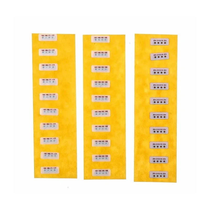 RS PRO Temperature Sensitive Label, 160°C to 224°C, 4 Temperature Levels, 30 Labels Per Kit, Non-Reversible, 552-630