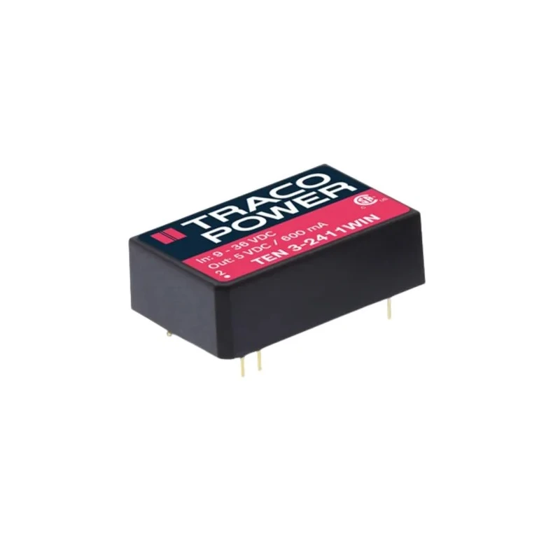 TRACOPOWER DC/DC Converter TEN 3-2411WIN, 5V DC Output, 500 mA, 18–36V DC Input, 3W, PCB Mount, Isolation 1.5kV