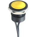 APEM IA Series Push Button Switch, Momentary, Panel Mount, 16.2 mm Cutout, SPST, IP65/IP67, 24V DC, Yellow Actuator IAR3F1500