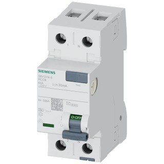 Siemens 5SV3 Series Residual Current Circuit Breaker 40A 2-Pole 30mA Type A 0.8kA 230V AC DIN Rail 5SV3314-6