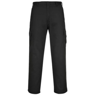 RS PRO C701 Men's Work Trouser, Black, 32 in Waist, 31 in Leg, 6 Pockets, Cotton Polyester, UV Resistant 124-8218