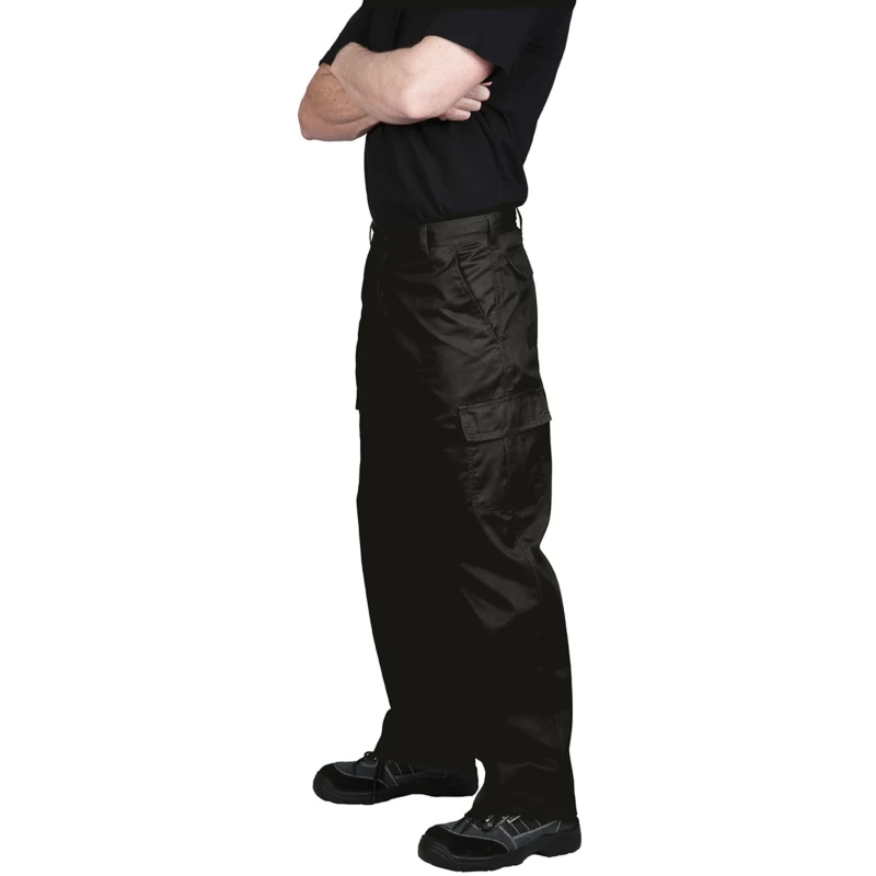 RS PRO C701 Men's Work Trouser, Black, 32 in Waist, 31 in Leg, 6 Pockets, Cotton Polyester, UV Resistant 124-8218