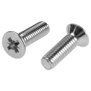 RS PRO Pozidriv Countersunk Steel Machine Screw M6, 20 mm, DIN 965, Passivated Zinc Plated 553-526