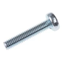 RS PRO Pozidriv Pan Steel Machine Screw, M4 Thread, 20mm Length, Pan Head, Zinc Plated, DIN 7985 553-560