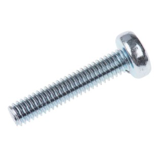 RS PRO Pozidriv Pan Steel Machine Screw, M4 Thread, 20mm Length, Pan Head, Zinc Plated, DIN 7985 553-560