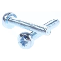 RS PRO Pozidriv Pan Steel Machine Screw M4 25mm Zinc Plated DIN 7985 553-576