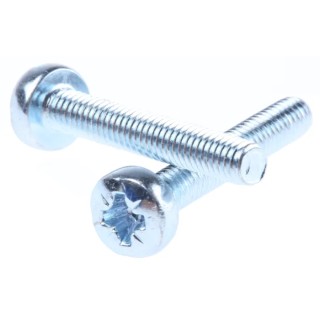 RS PRO Pozidriv Pan Steel Machine Screw M4 25mm Zinc Plated DIN 7985 553-576