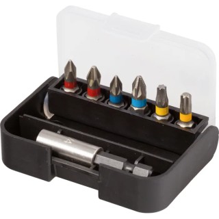 RS PRO Torx, Pozidriv, Phillips Bit Holder Set Stainless Steel, 1/4 in Hex Shank, 25 mm, 7 Pieces 125-0434