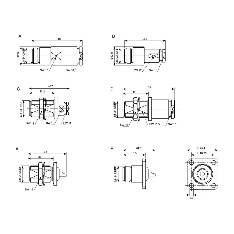 Telegartner N Series Coaxial Connector, Cable Mount, Female N Connector, 50 Ω, Straight Body, Crimp, J01021A0063