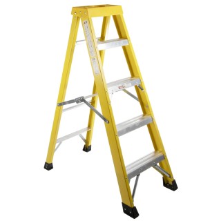 RS PRO Fibreglass Step Ladder 1.33m Platform Height 150kg Load Capacity Aluminium Rungs EN131 553-816