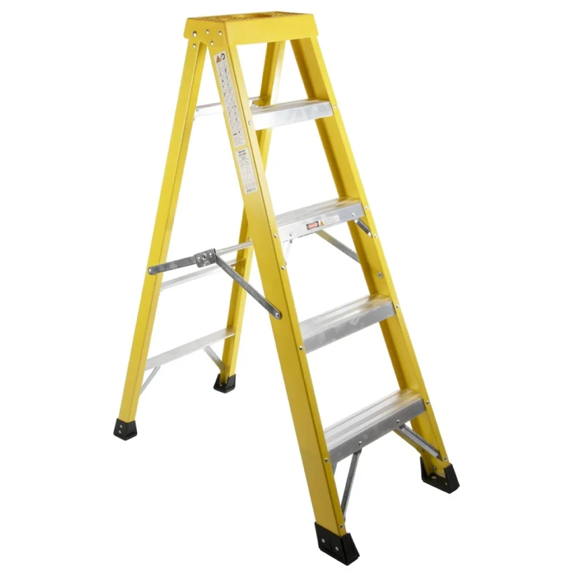 RS PRO Fibreglass Step Ladder 1.33m Platform Height 150kg Load Capacity Aluminium Rungs EN131 553-816