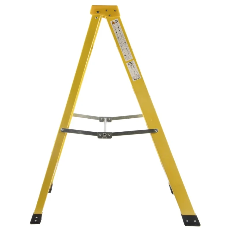 RS PRO Fibreglass Step Ladder 1.33m Platform Height 150kg Load Capacity Aluminium Rungs EN131 553-816