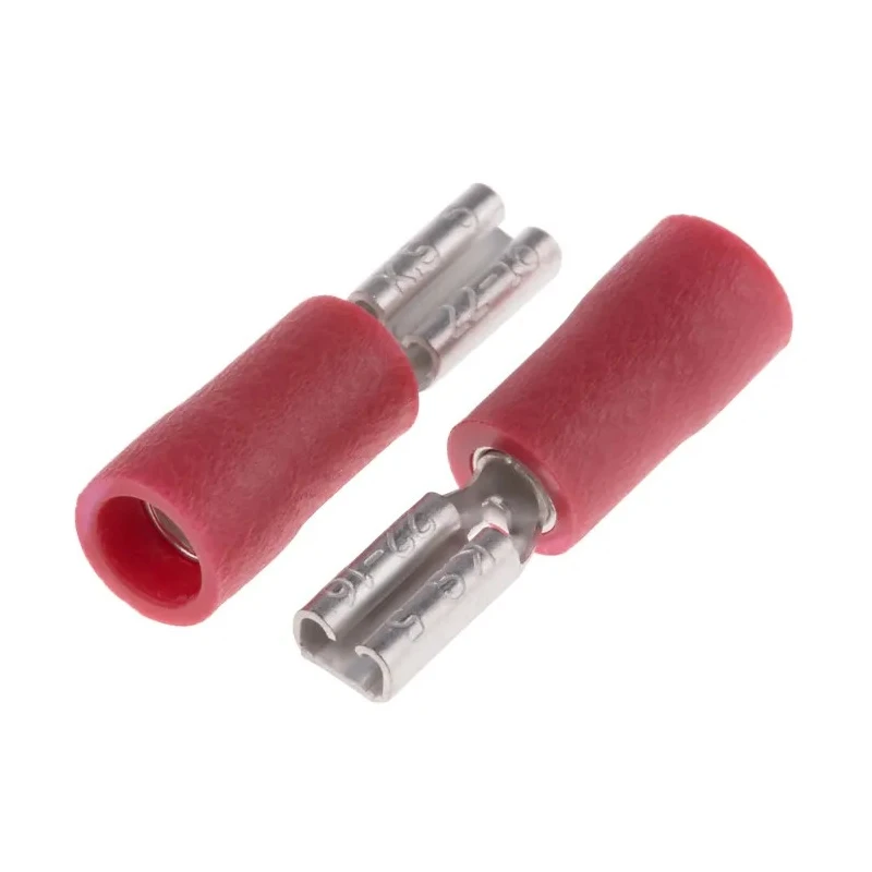 RS PRO Red Insulated Female Spade Connector Crimp 2.8 x 0.5 mm Tab 22–16 AWG 19mm 125-1944