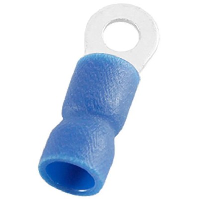 RS PRO RVE Insulated Ring Terminal Blue Vinyl M3.2 Stud Size 16 AWG to 14 AWG Copper Tin 125-1956