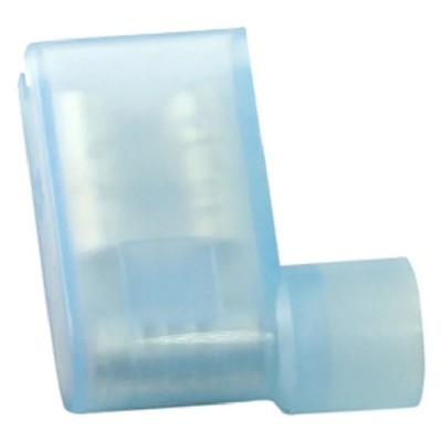 RS PRO Blue Insulated Female Spade Connector, Crimp, 6.35 x 0.8 mm Tab Size, 16–14 AWG, Nylon Angled Flag Terminal 125-1950