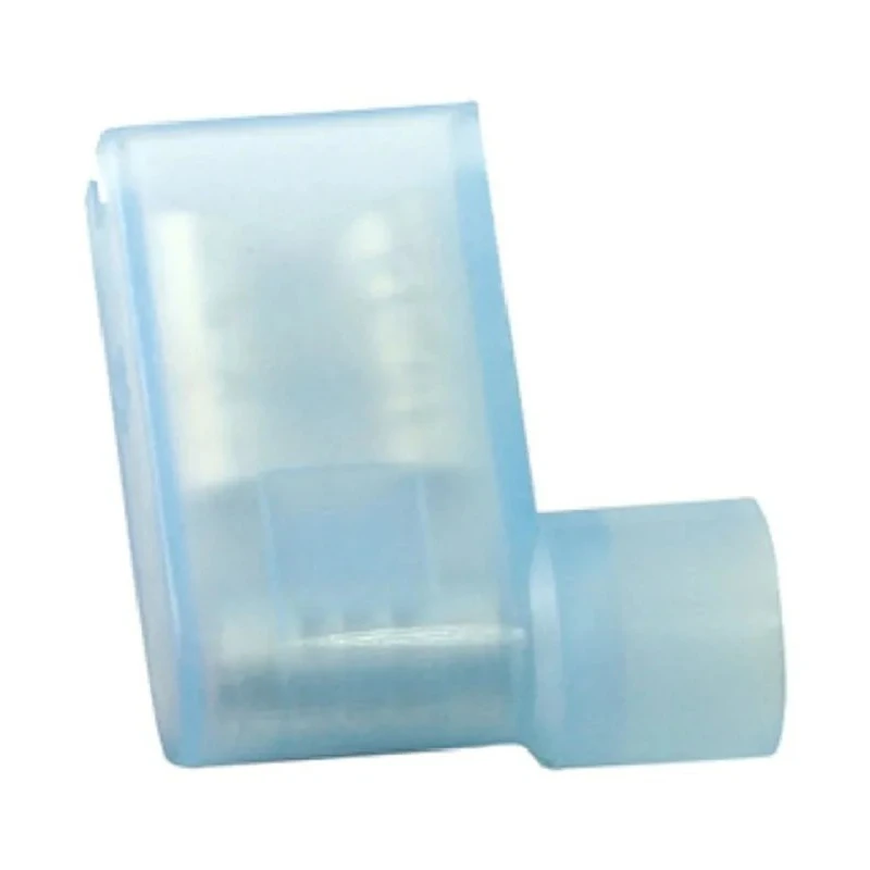 RS PRO Blue Insulated Female Spade Connector, Crimp, 6.35 x 0.8 mm Tab Size, 16–14 AWG, Nylon Angled Flag Terminal 125-1950