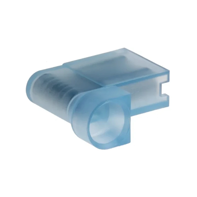 RS PRO Blue Insulated Female Spade Connector, Crimp, 6.35 x 0.8 mm Tab Size, 16–14 AWG, Nylon Angled Flag Terminal 125-1950