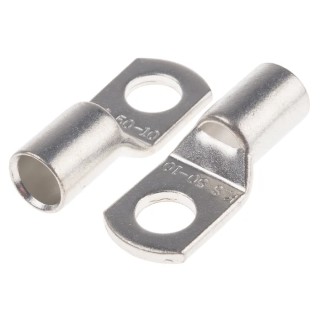 RS PRO TL Uninsulated Ring Terminal 10.5 mm Stud Size 1 AWG Heavy Duty Copper Grey 125-1963