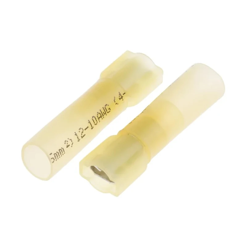 RS PRO Yellow Insulated Female Spade Connector Crimp, 6.35 x 0.8 mm Tab, 12 AWG to 10 AWG, Tin Brass, 37mm, 125-1976