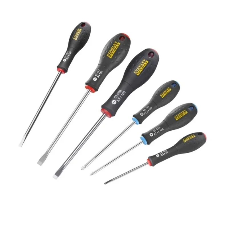 Stanley Pozidriv Standard Screwdriver Set 6-Piece Chrome Vanadium Soft-Grip 0-65-428