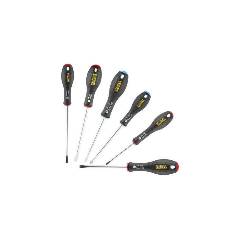 Stanley Pozidriv Standard Screwdriver Set 6-Piece Chrome Vanadium Soft-Grip 0-65-428