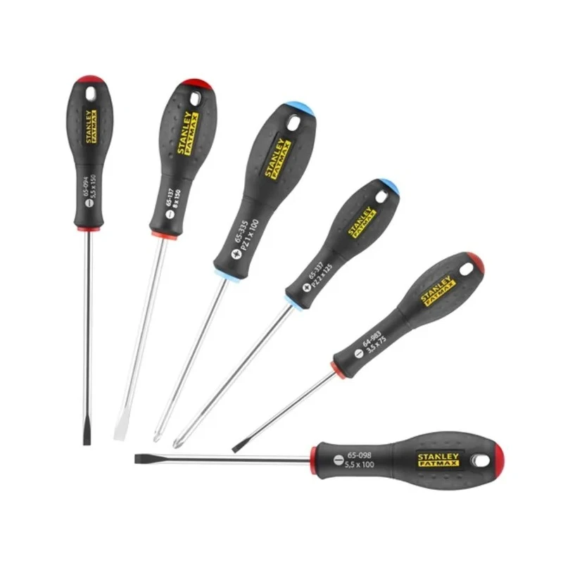Stanley Pozidriv Standard Screwdriver Set 6-Piece Chrome Vanadium Soft-Grip 0-65-428