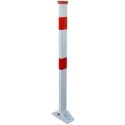 RS PRO Parking Barrier White Post Red Tape Aluminium Cast Iron Pull Down Type 125-2192