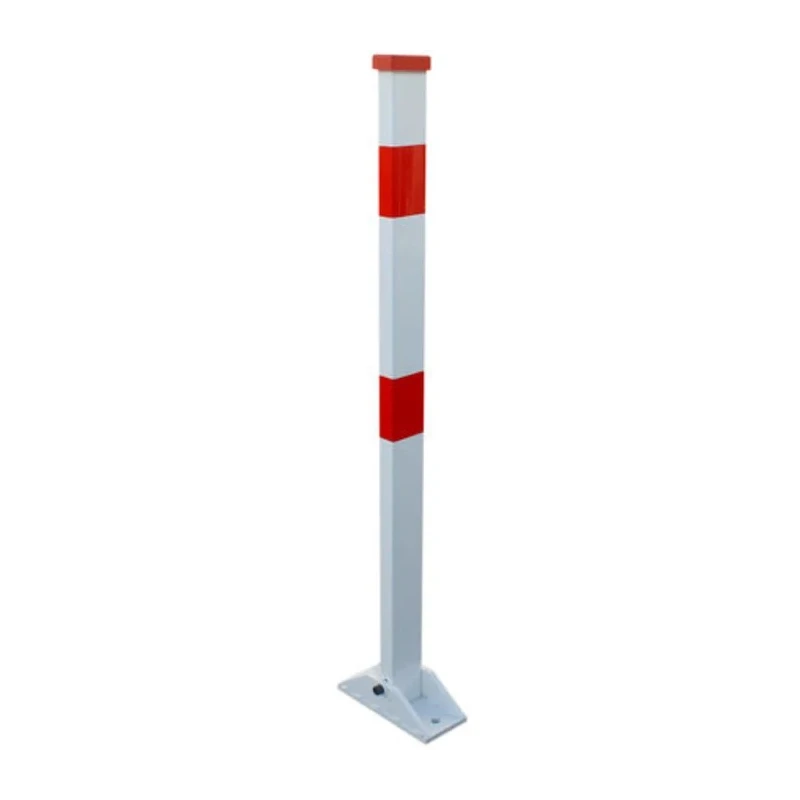 RS PRO Parking Barrier White Post Red Tape Aluminium Cast Iron Pull Down Type 125-2192